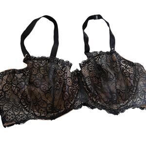 TORRID Curve | Black  Lace Unlined Bra Balconette | 40 C BNWT